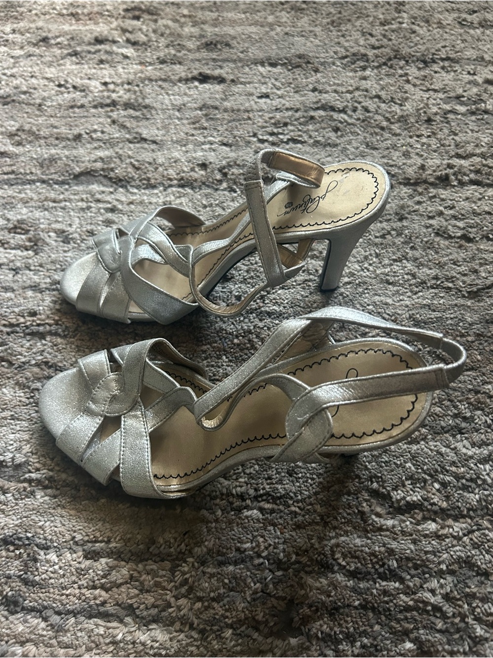 Women's Silver Strappy Dress Heels - Unbranded - Picture 2 of 5